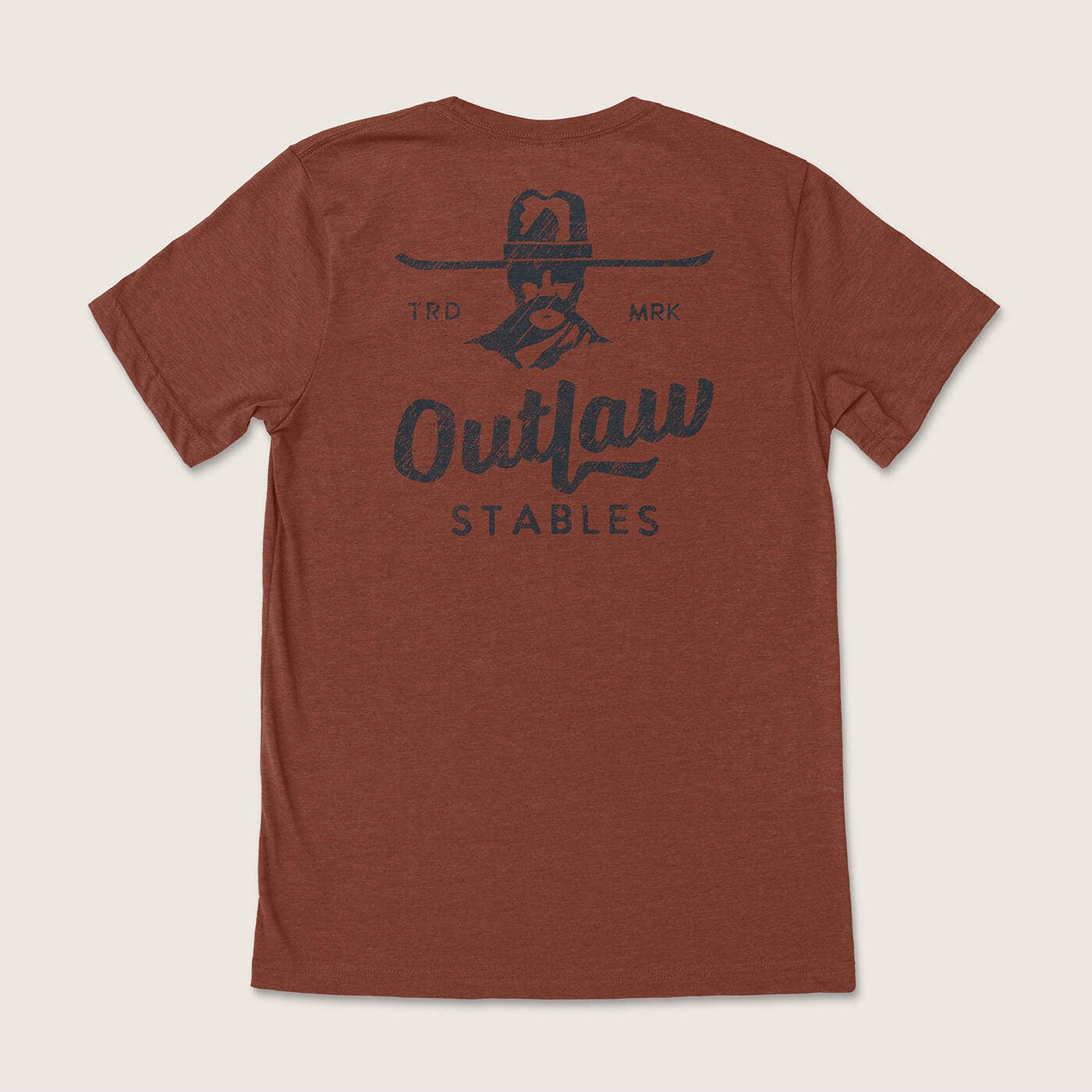 Outlaw Stables Western Graphic Tee: Heather Clay