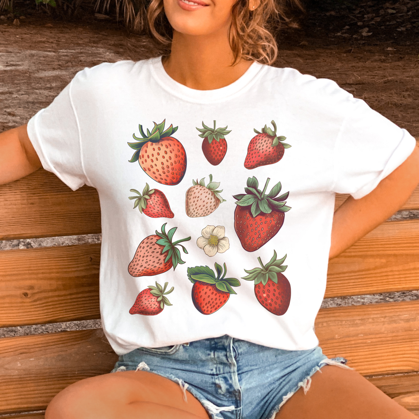 Spring Strawberry Soft Tees: Unisex / peach