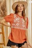 Savanah Jane Rust Babydoll Top