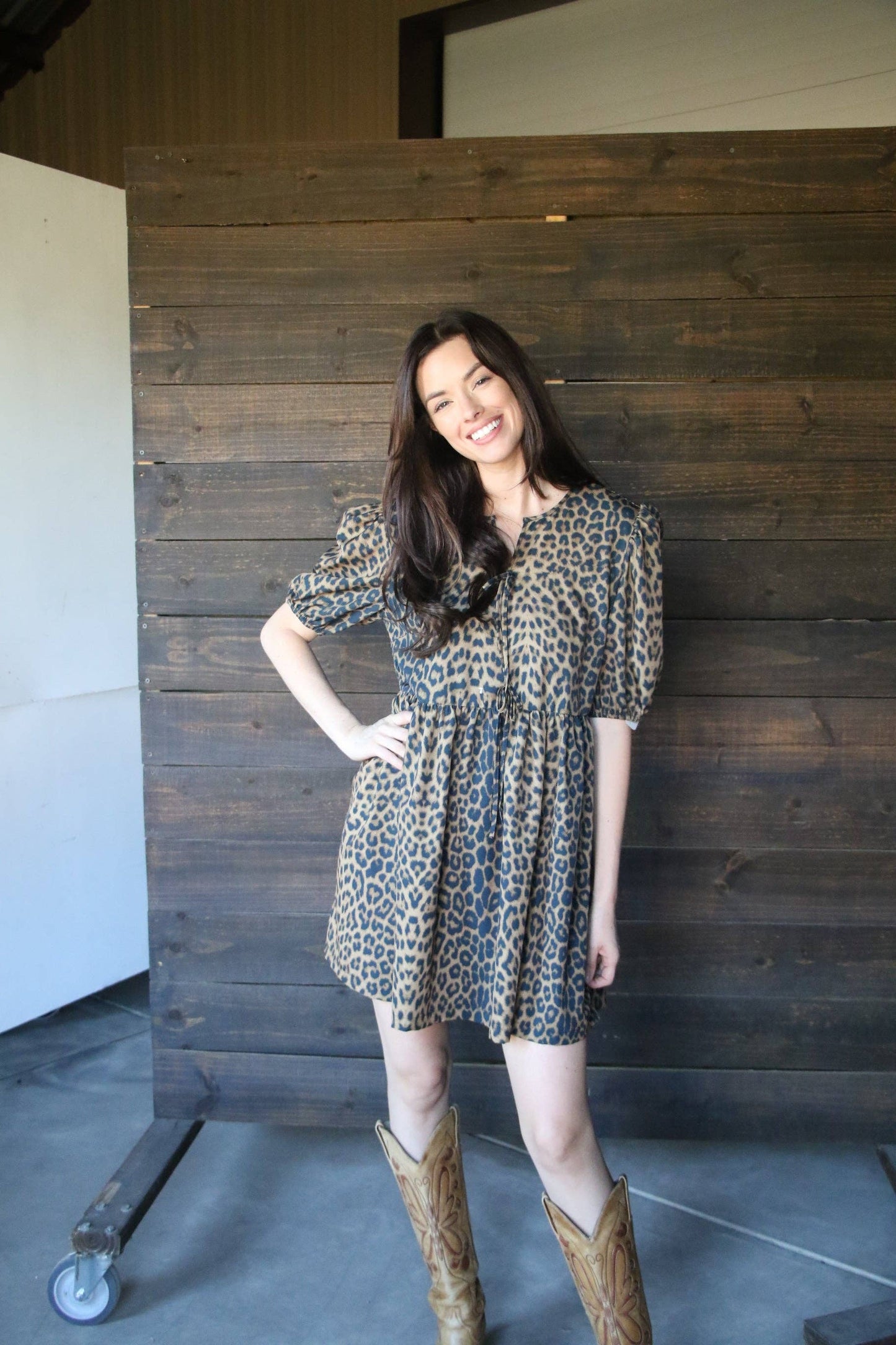TH75 CHEETAH FRONT TIE DRESS(6)