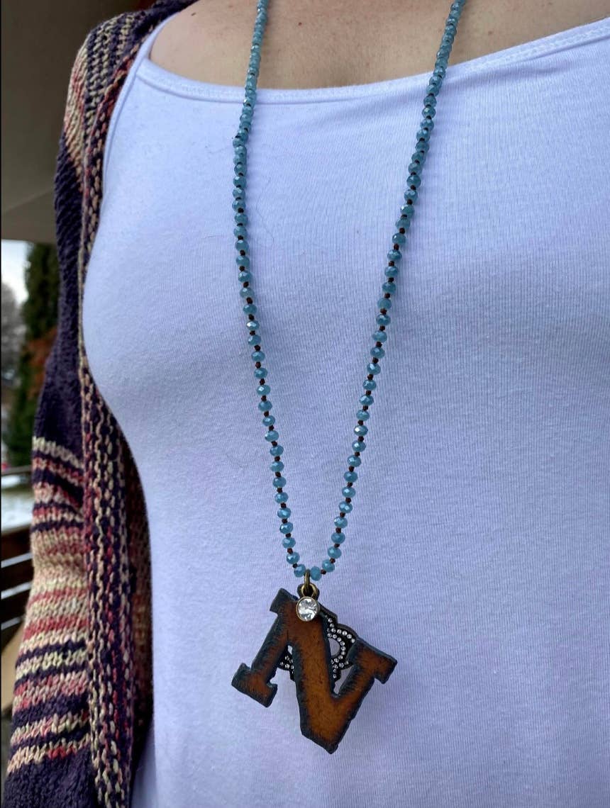 Rustic Glamour Initial Necklaces