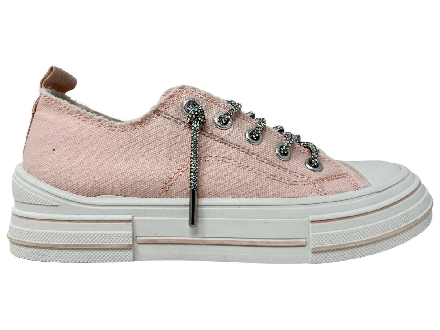 Aman - Edgy lace up women's sneaker: White
