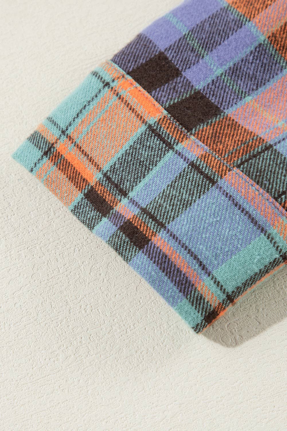 Women's Plaid Print Loose Vintage Shirt: Orange / 100%Cotton