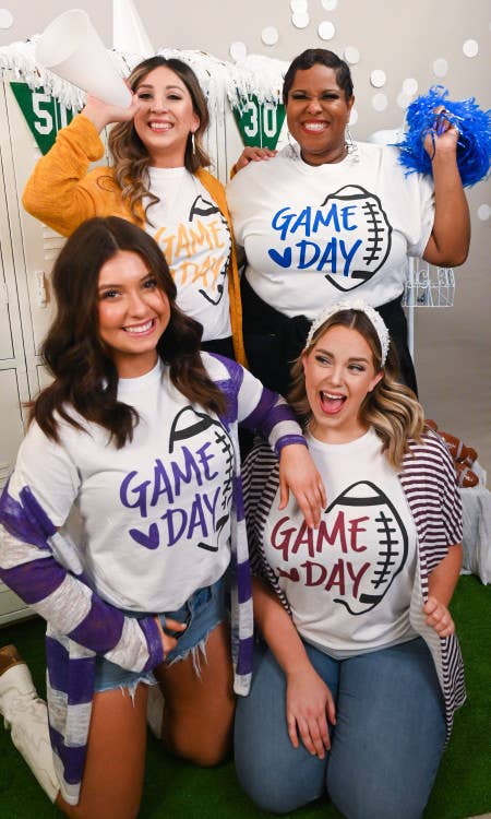 Custom School Colors Football Game Day Graphic T-Shirt: