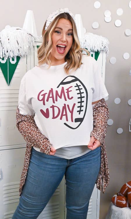 Custom School Colors Football Game Day Graphic T-Shirt: