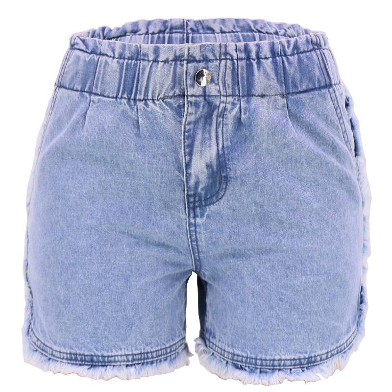 Summer vintage high stretch high waist denim shorts women: Pink