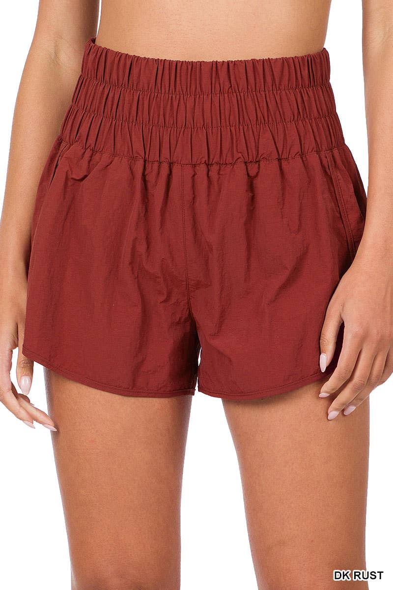 ...SI-24416 Track shorts w/ lining brief & back mesh pocket: EGGPLANT-153132