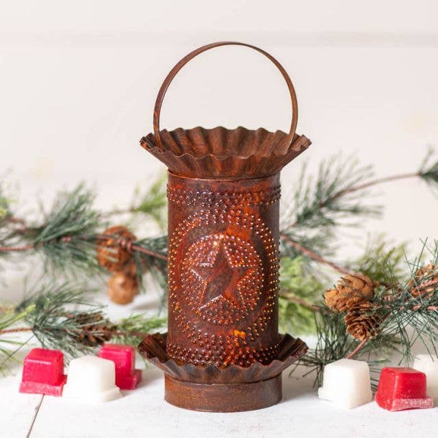 Mini Wax Warmer with Regular Star in Rustic Tin