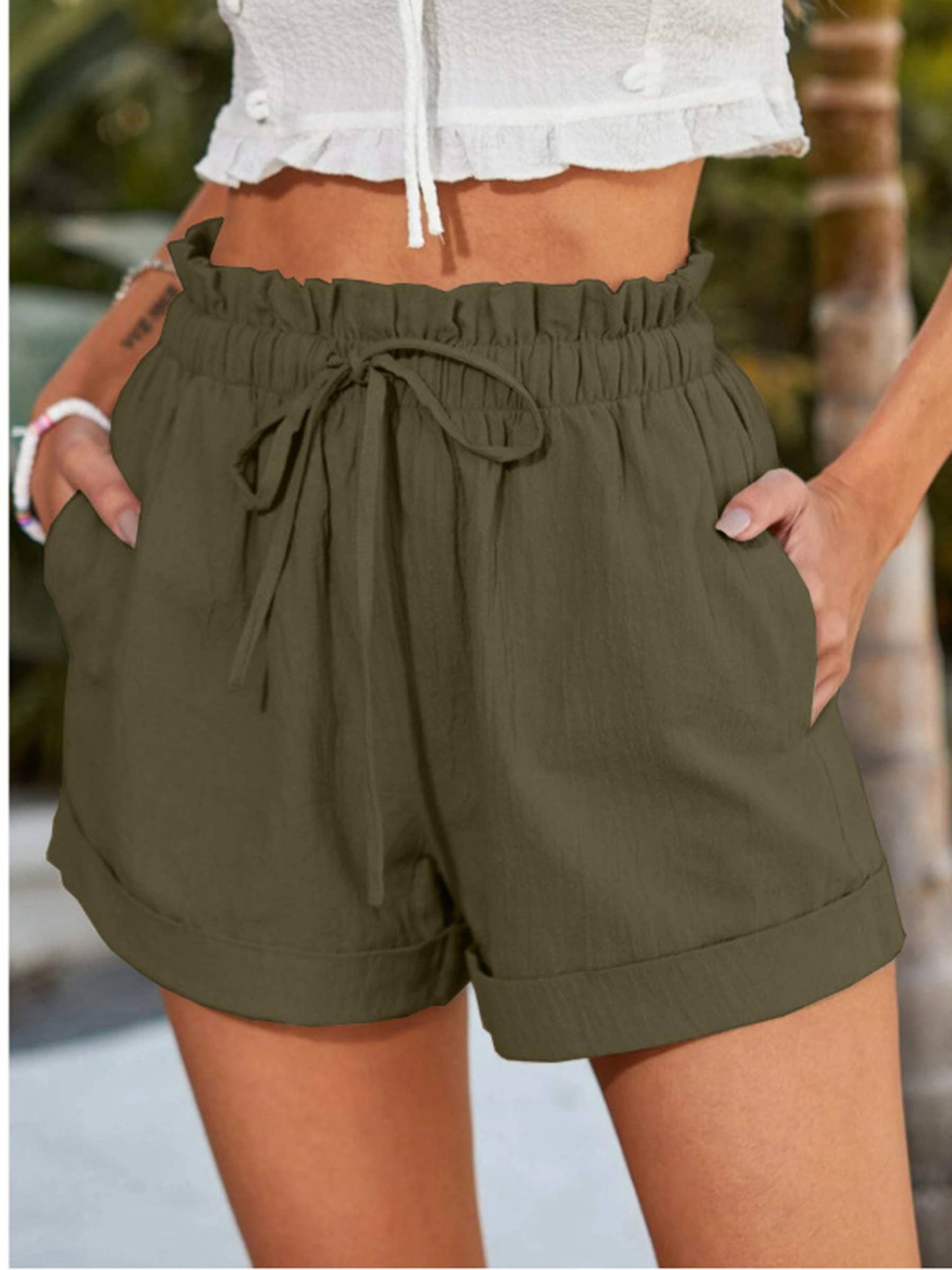 Solid Color Loose Casual Fashion Shorts: Gray