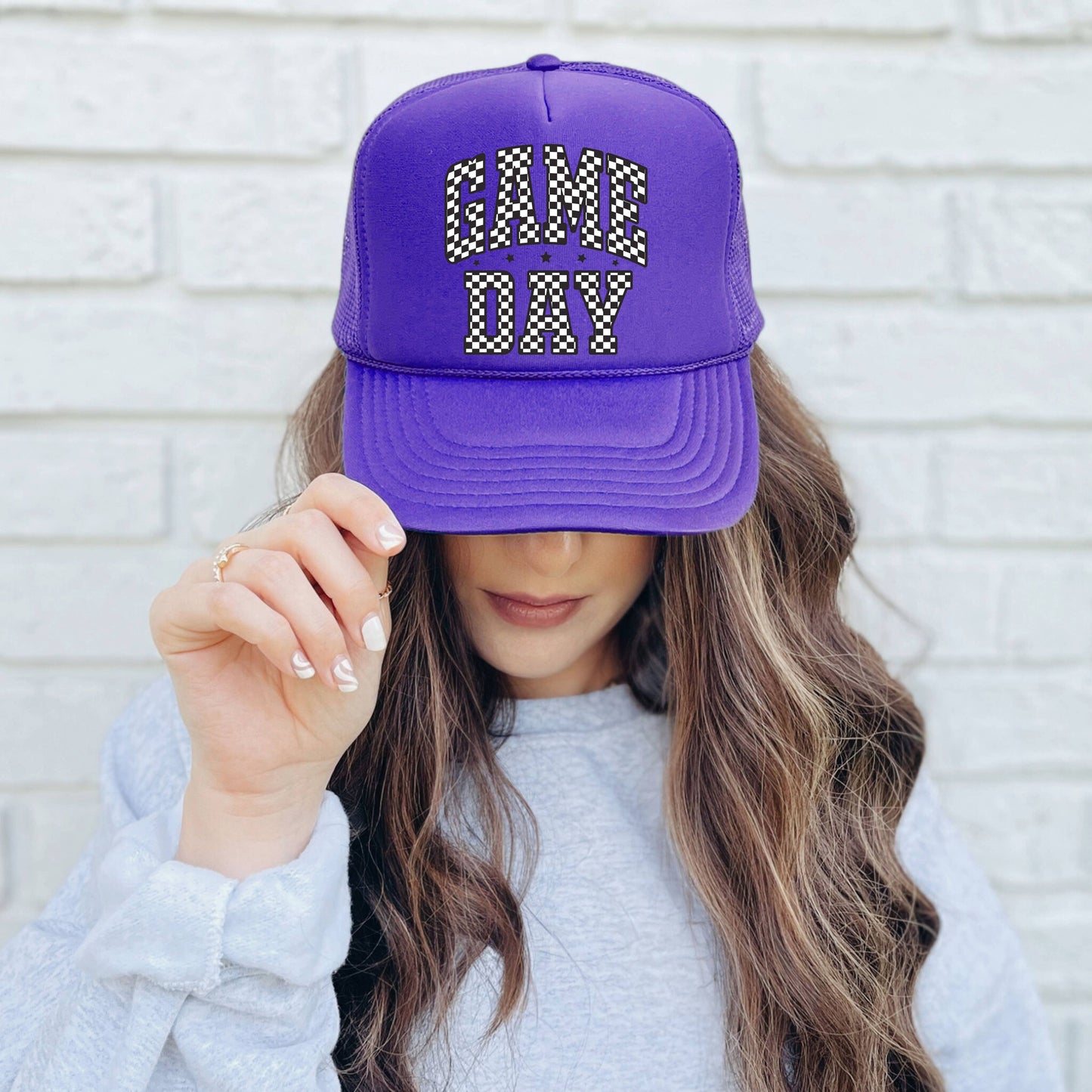Game Day Trucker Hat: Red and Red and White