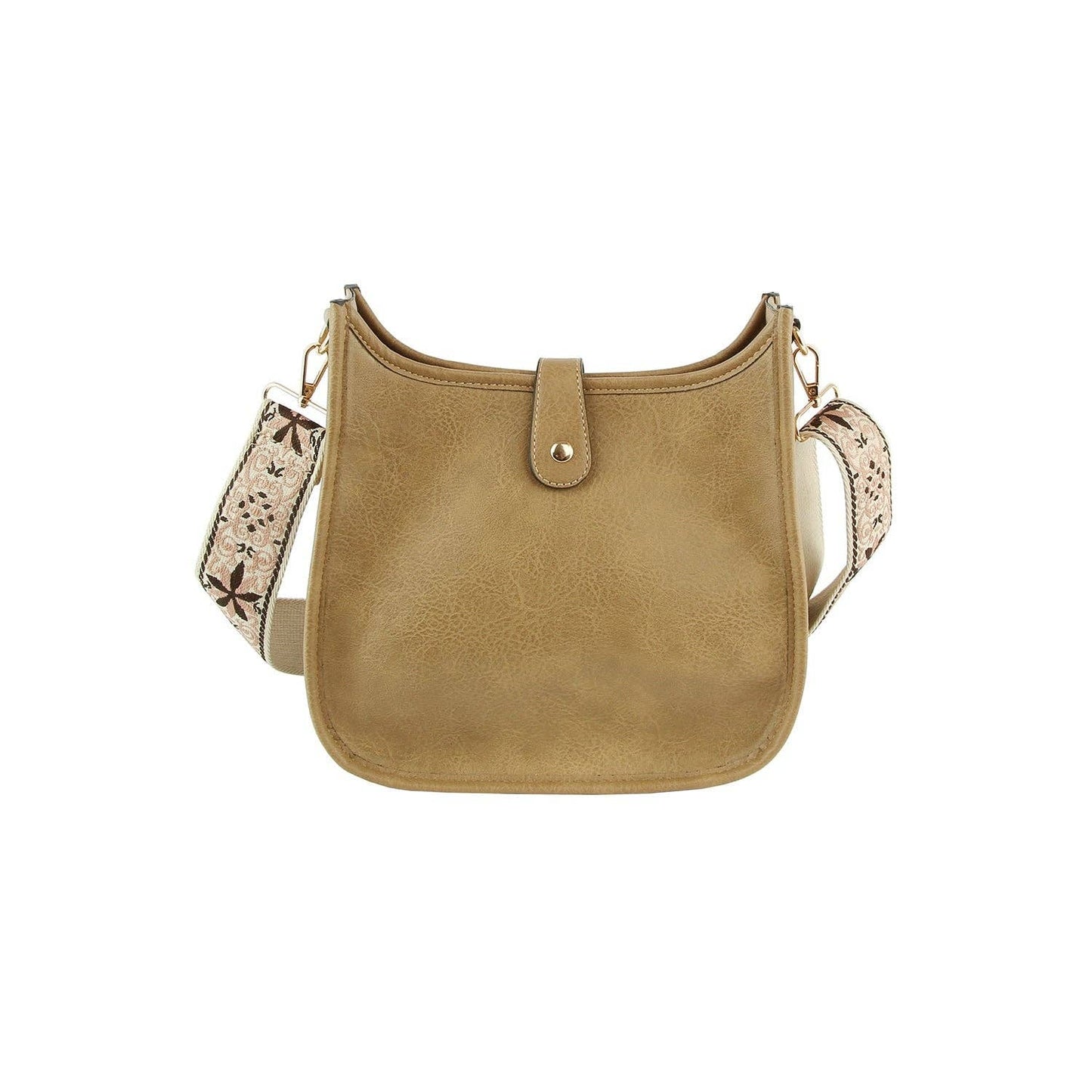 Casual leather crossbody bag with guitar strap: Black