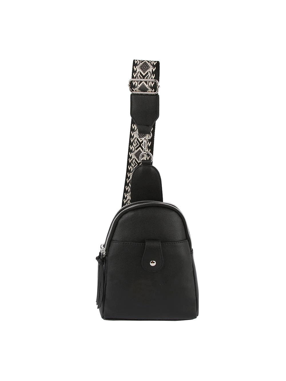 Guitar Strap Sling Crossbody Backpack: Red