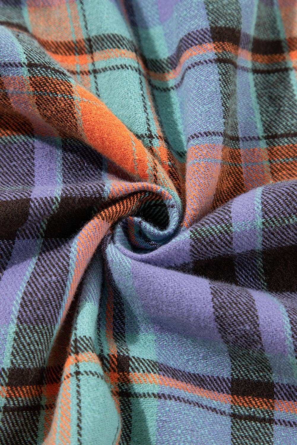 Women's Plaid Print Loose Vintage Shirt: Orange / 100%Cotton