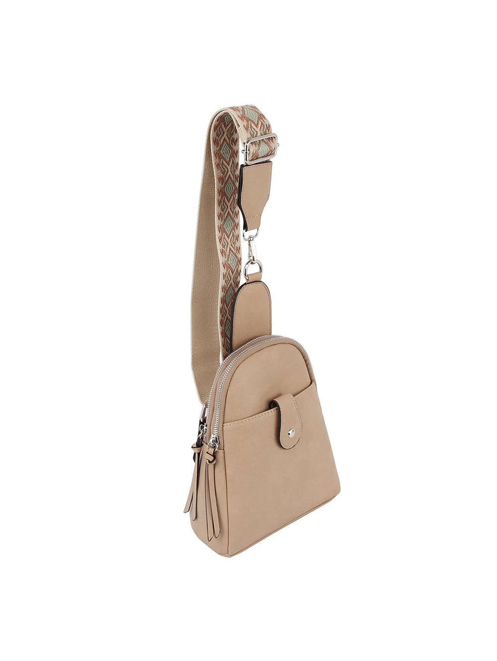 Guitar Strap Sling Crossbody Backpack: Red