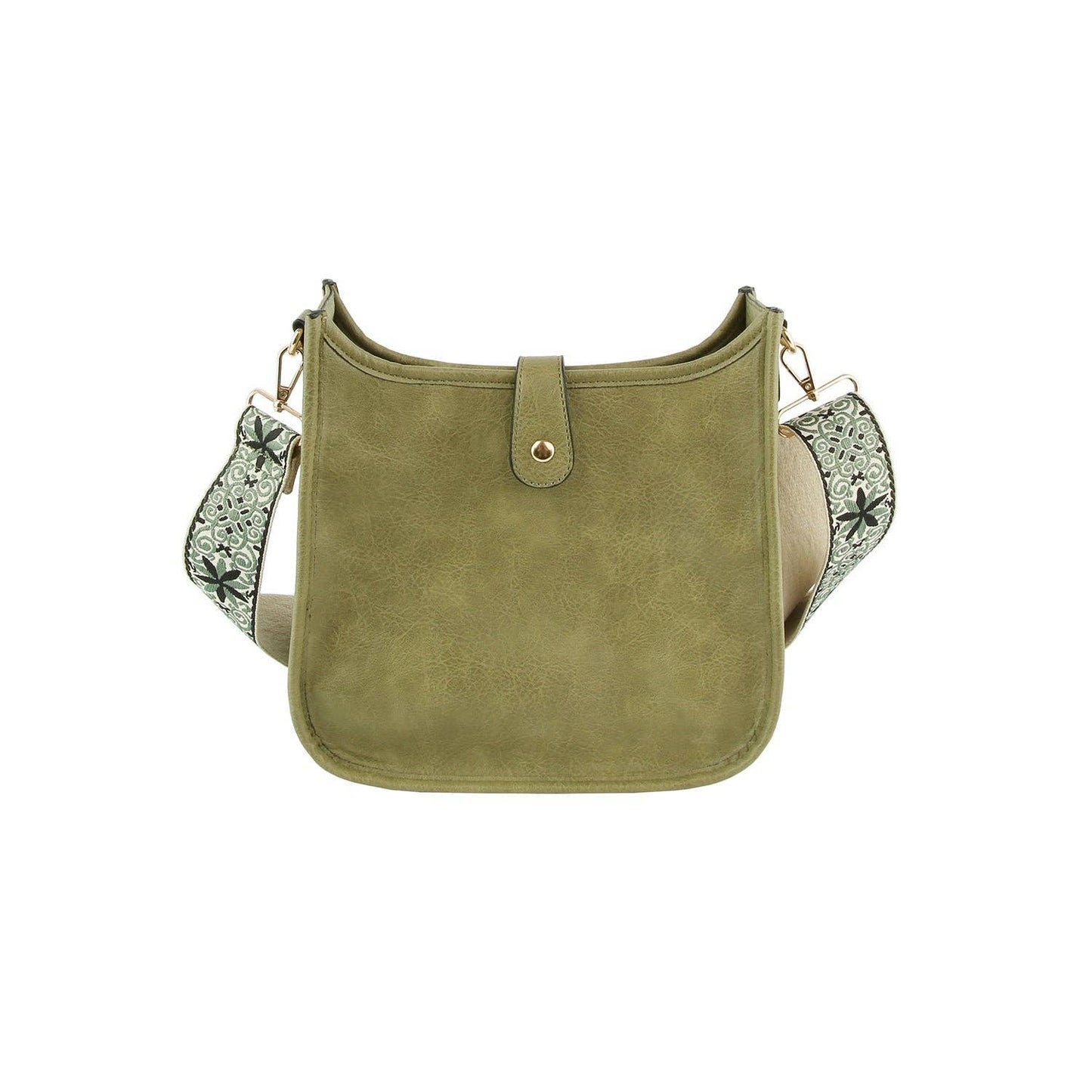 Casual leather crossbody bag with guitar strap: Mocha