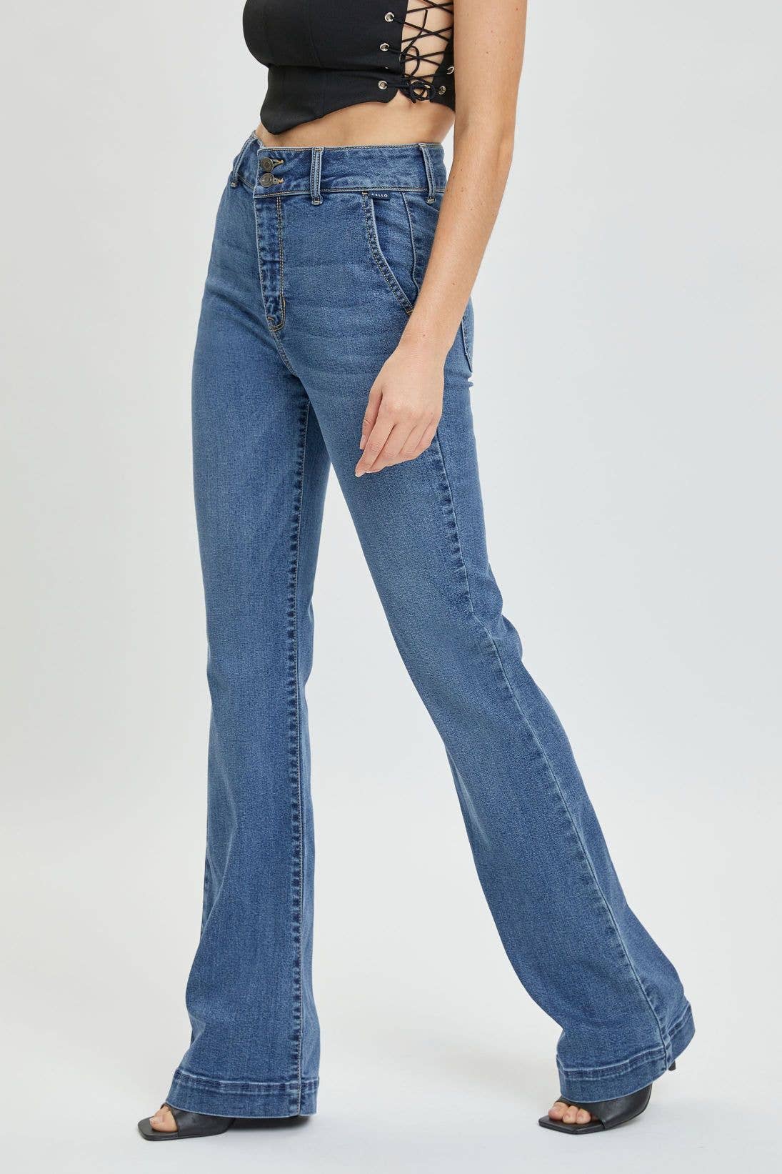 High Rise Denim 2 Button Trouser WV38976M : 1