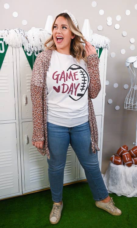 Custom School Colors Football Game Day Graphic T-Shirt: