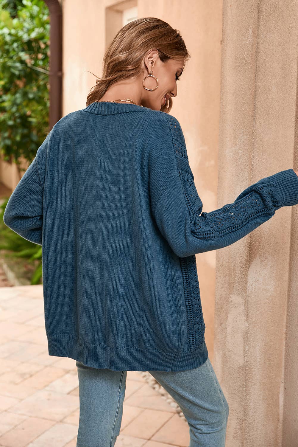LDC Fall Clothing Open Knit Drop Shoulder Cardigan: Canton
