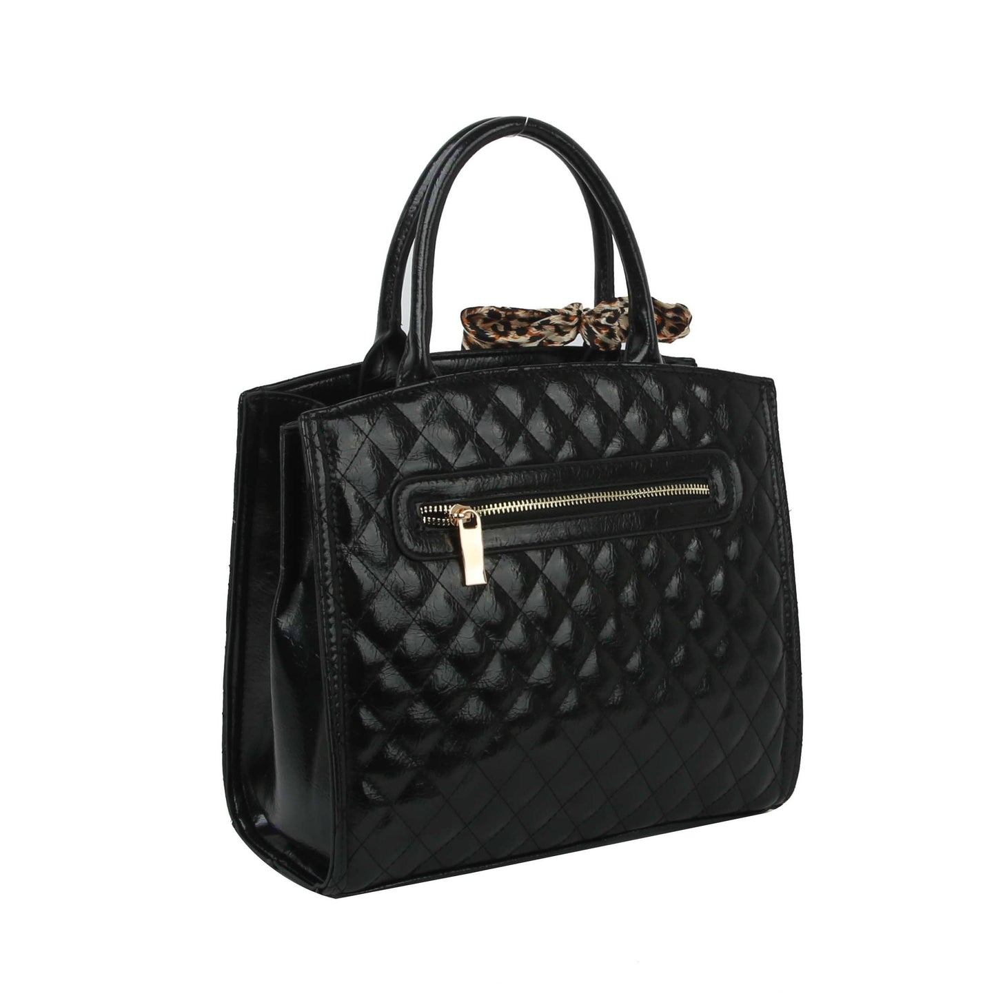 Fashion Double Compartment Quilted Satchel: Purple / ONE SIZE