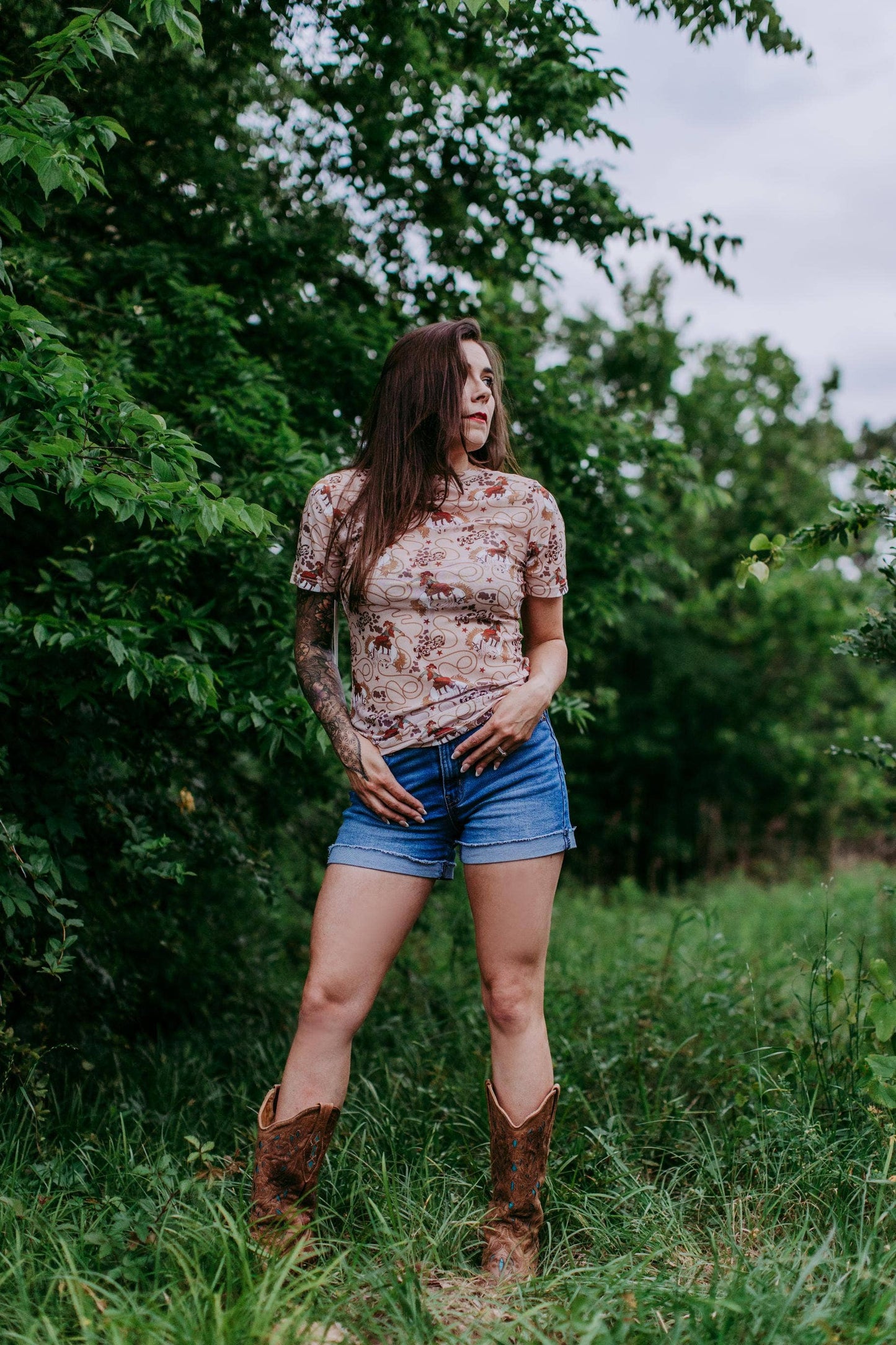 MK325 Rodeo Short Sleeve Mesh Top - Neutral: Neutral