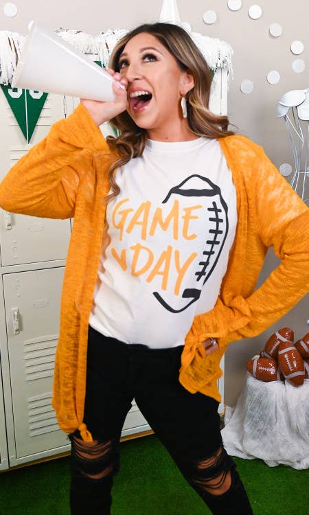 Custom School Colors Football Game Day Graphic T-Shirt:
