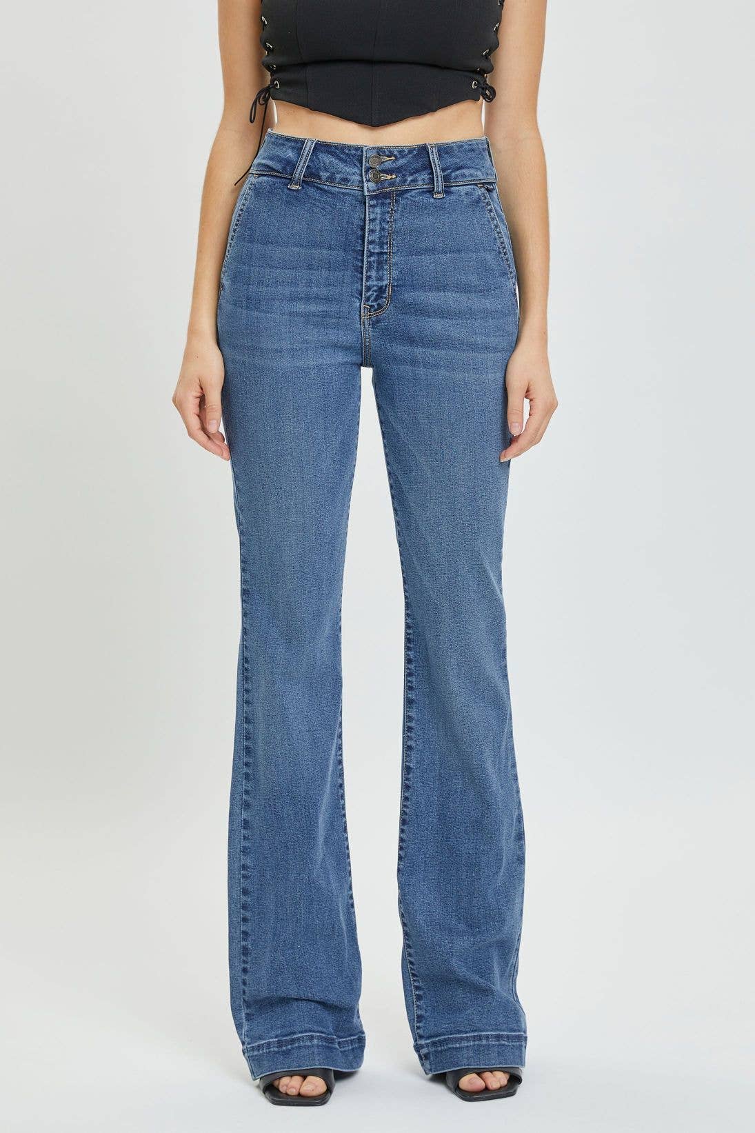 High Rise Denim 2 Button Trouser WV38976M : 1