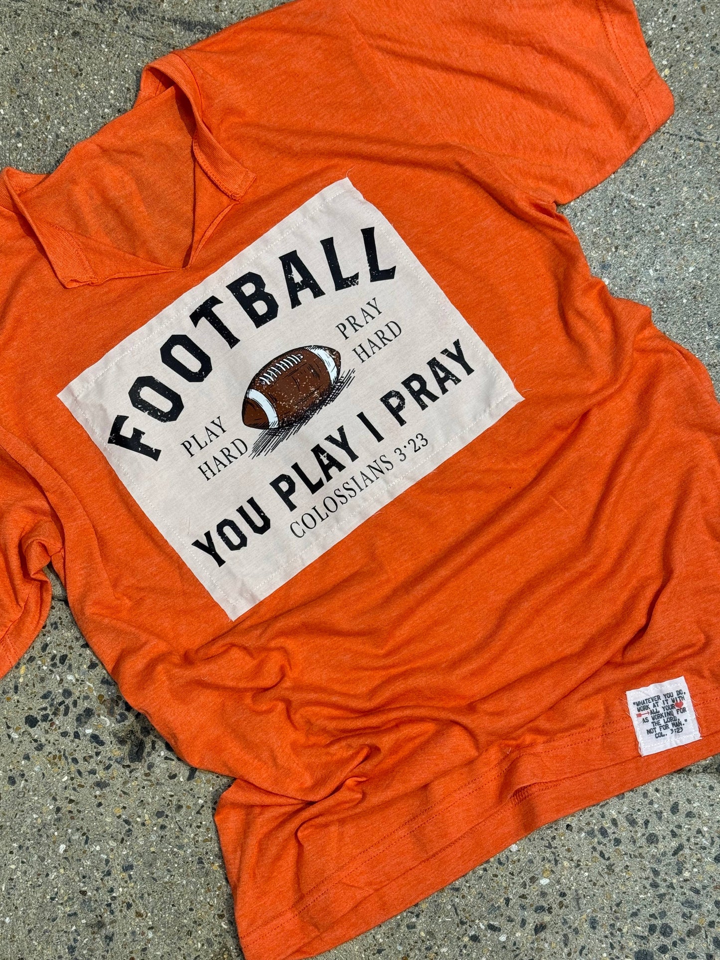 Football Patch V-Neck | Gameday |  Graphic Tee: Red