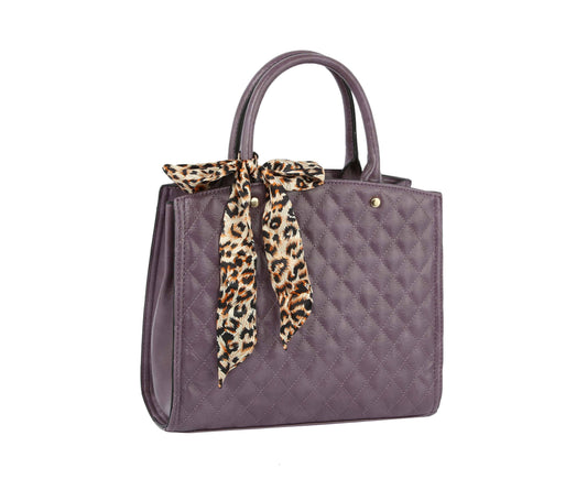 Fashion Double Compartment Quilted Satchel: Purple / ONE SIZE