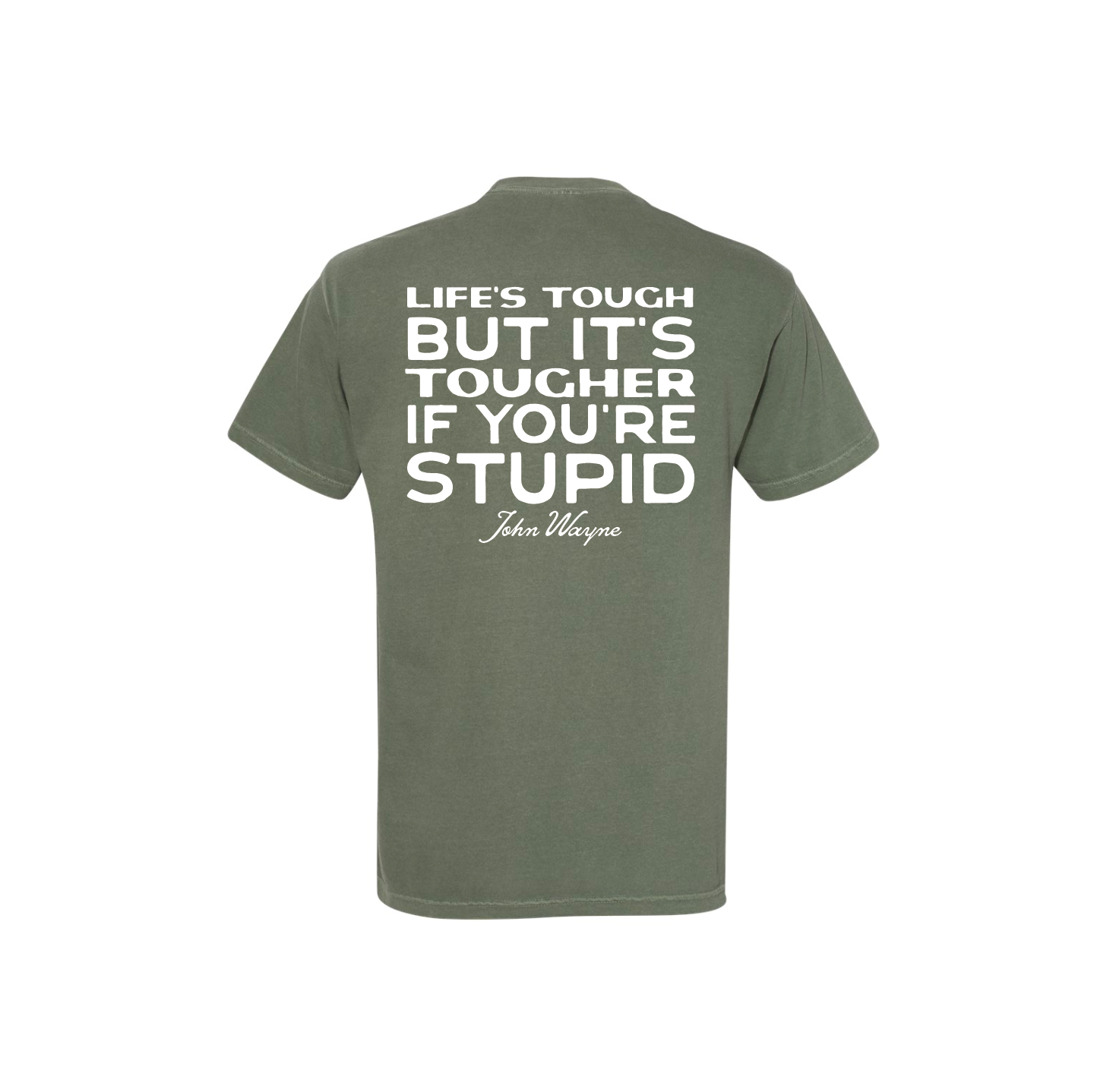 Tougher If You're Stupid Men's T-shirt: Ice Blue + White / Full Front