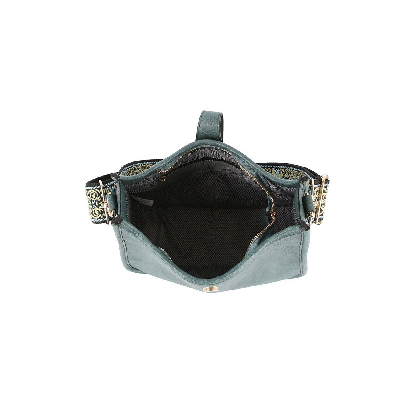 Casual leather crossbody bag with guitar strap: Mocha