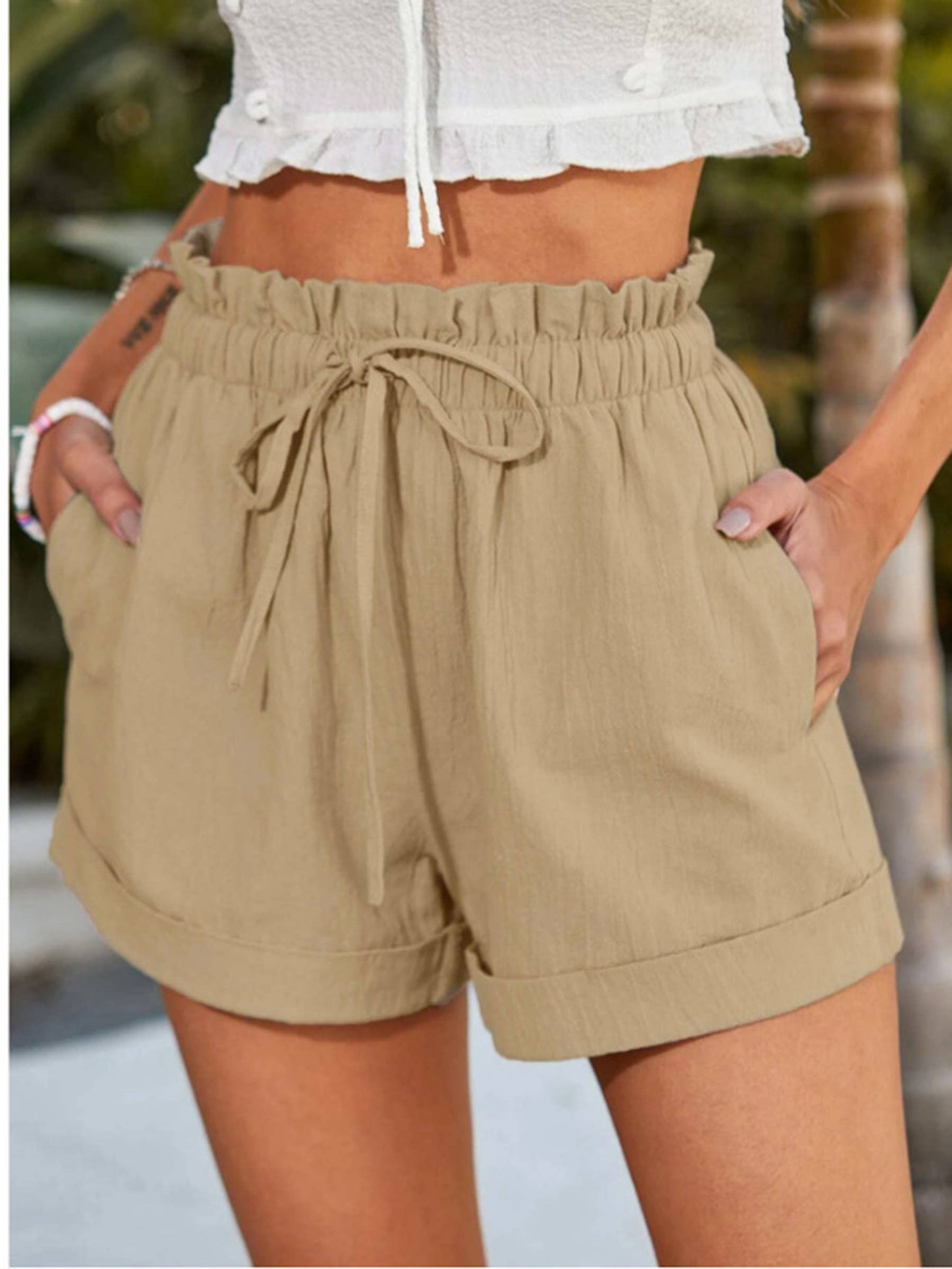 Solid Color Loose Casual Fashion Shorts: Gray
