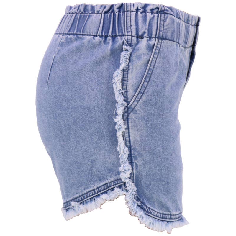 Summer vintage high stretch high waist denim shorts women: Pink