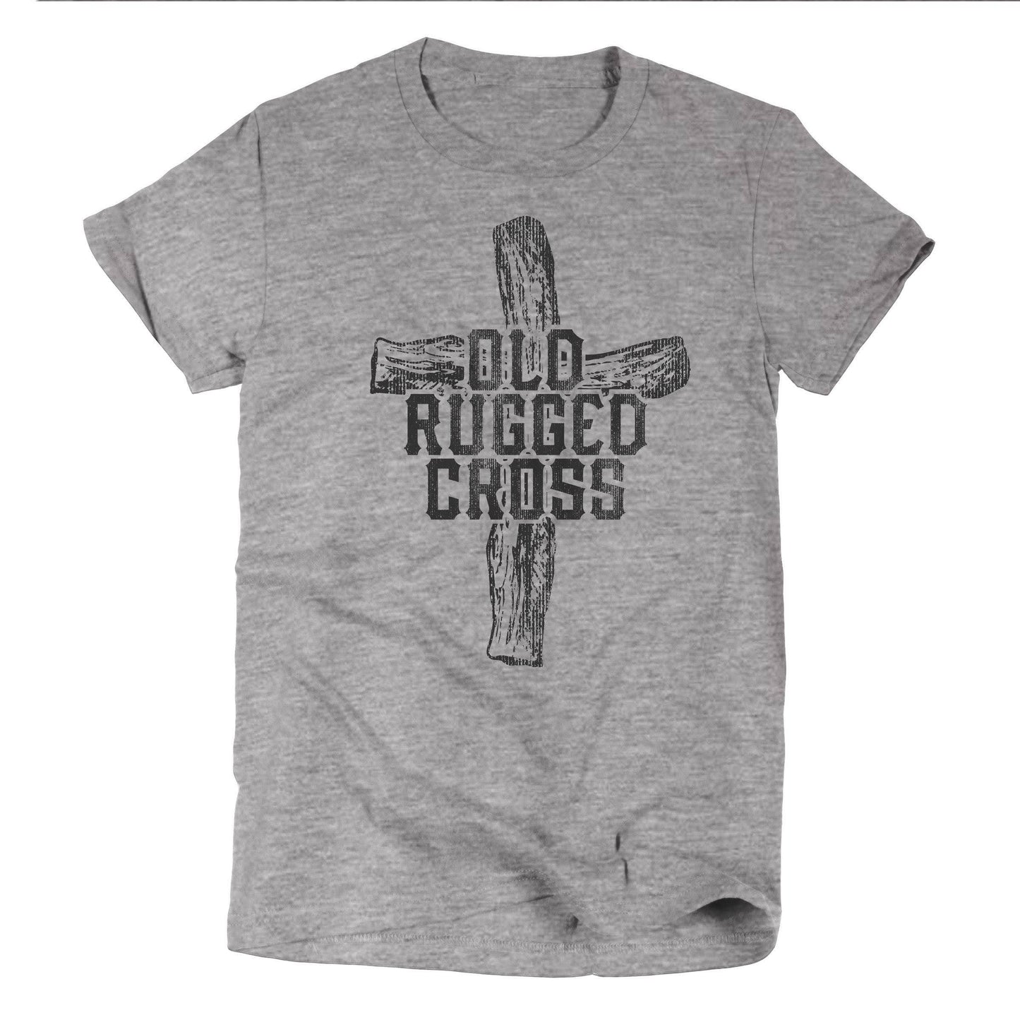 Old Rugged Cross | Christian T-Shirt | Ruby’s Rubbish®: / Classic Crew / Heather Grey