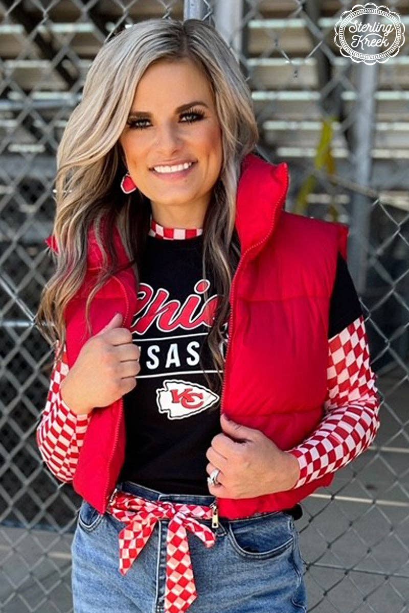 Pep Rally Mesh Top Red: