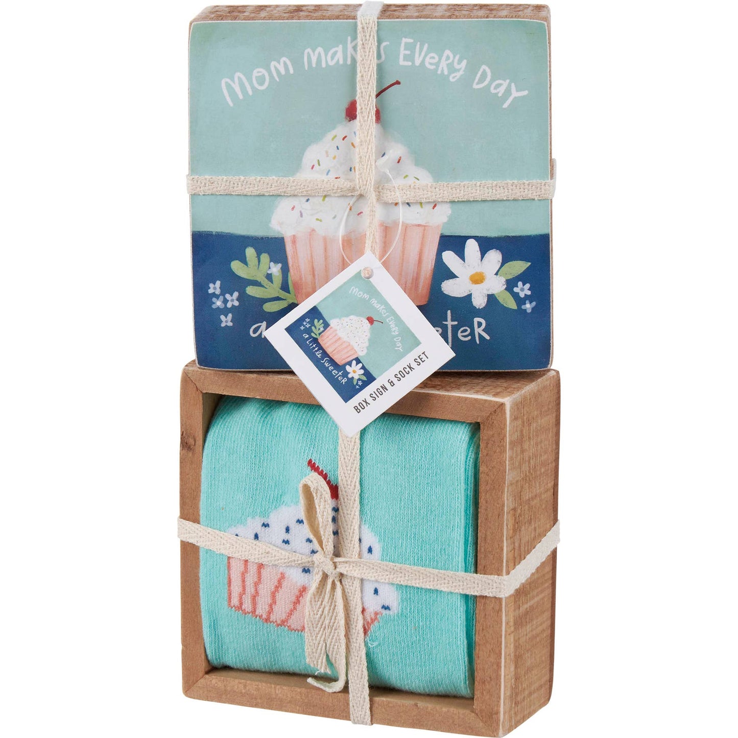 Mom Makes Sweeter Box Sign And Sock Set