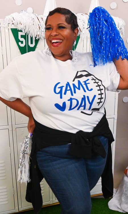 Custom School Colors Football Game Day Graphic T-Shirt: