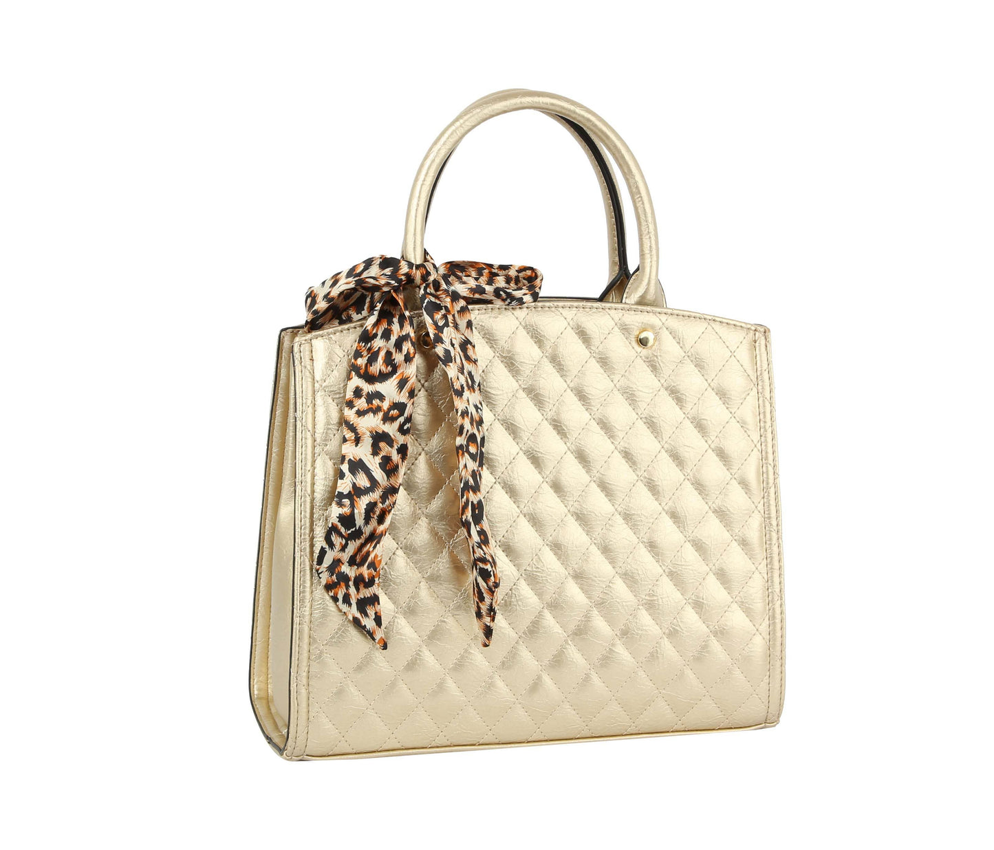Fashion Double Compartment Quilted Satchel: Purple / ONE SIZE