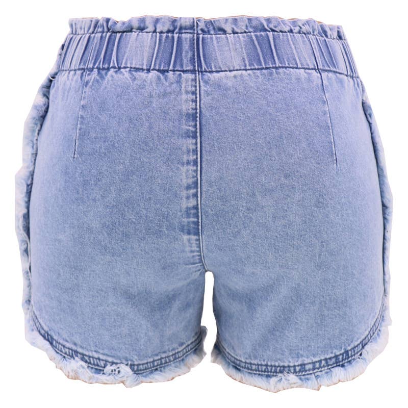 Summer vintage high stretch high waist denim shorts women: Pink