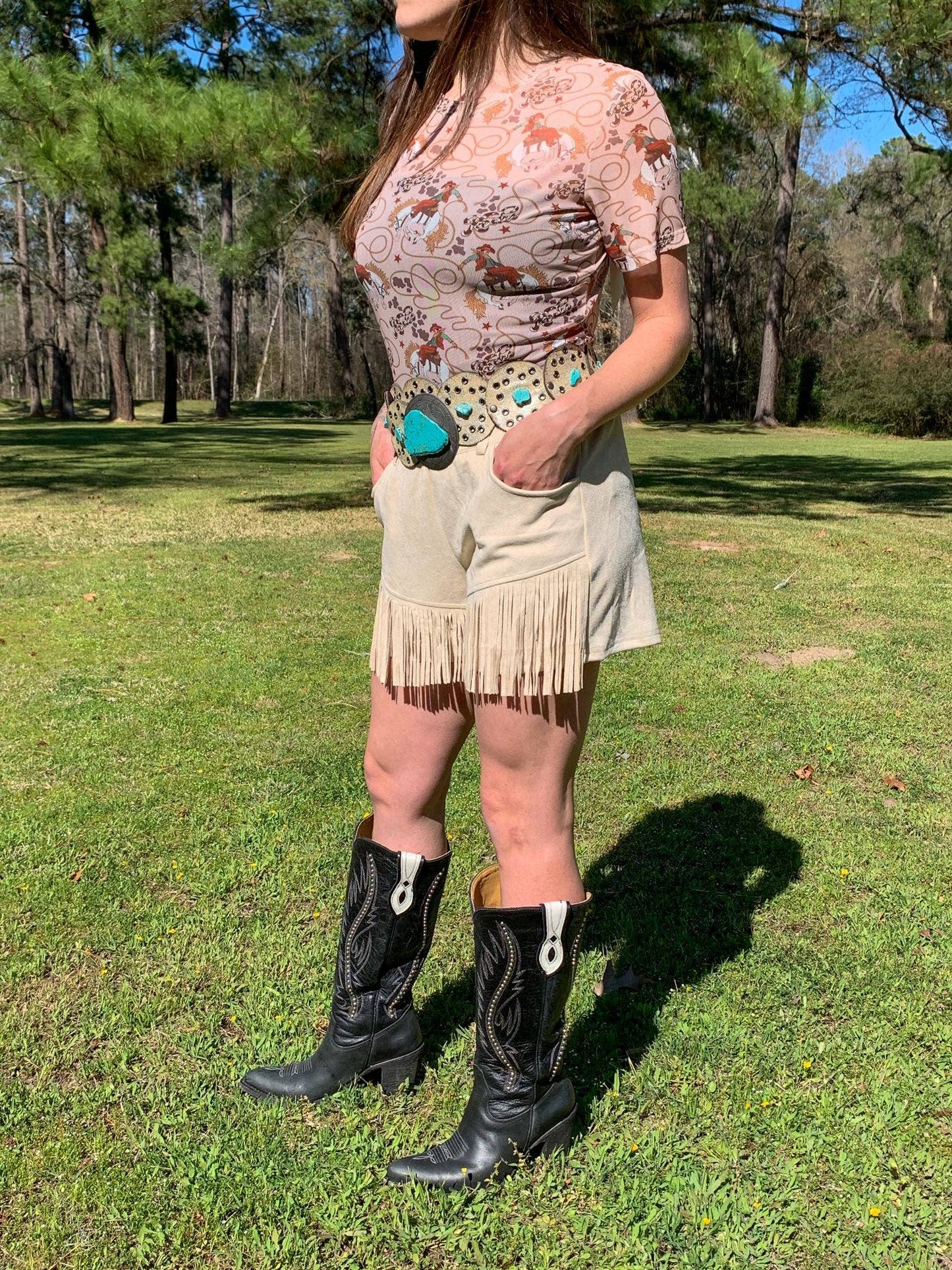 MK325 Rodeo Short Sleeve Mesh Top - Neutral: Neutral