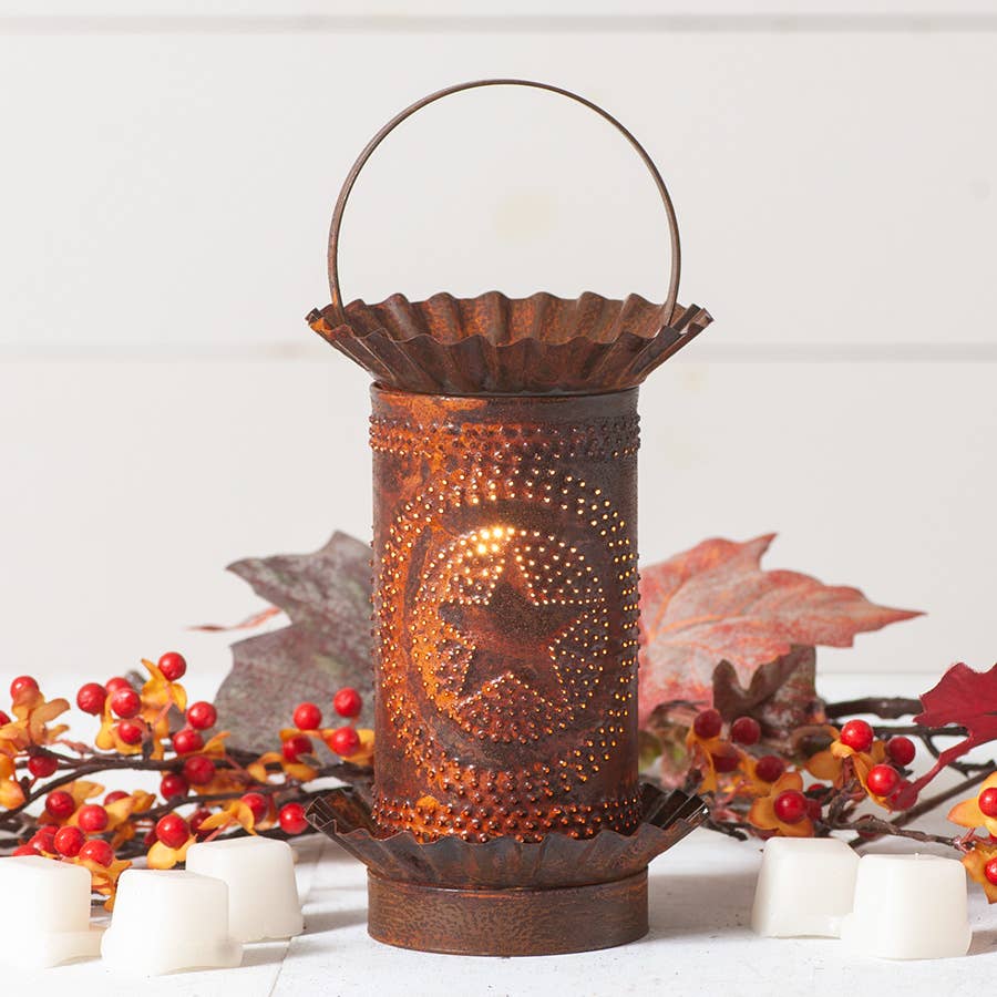 Mini Wax Warmer with Regular Star in Rustic Tin