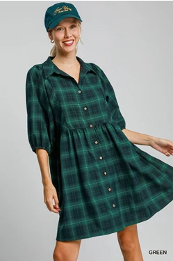 Umgee Plaid brown dress