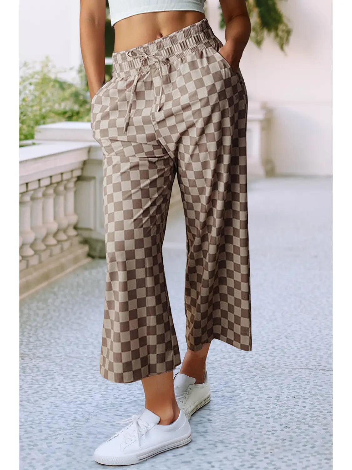 LDC Tie Waist Check pants