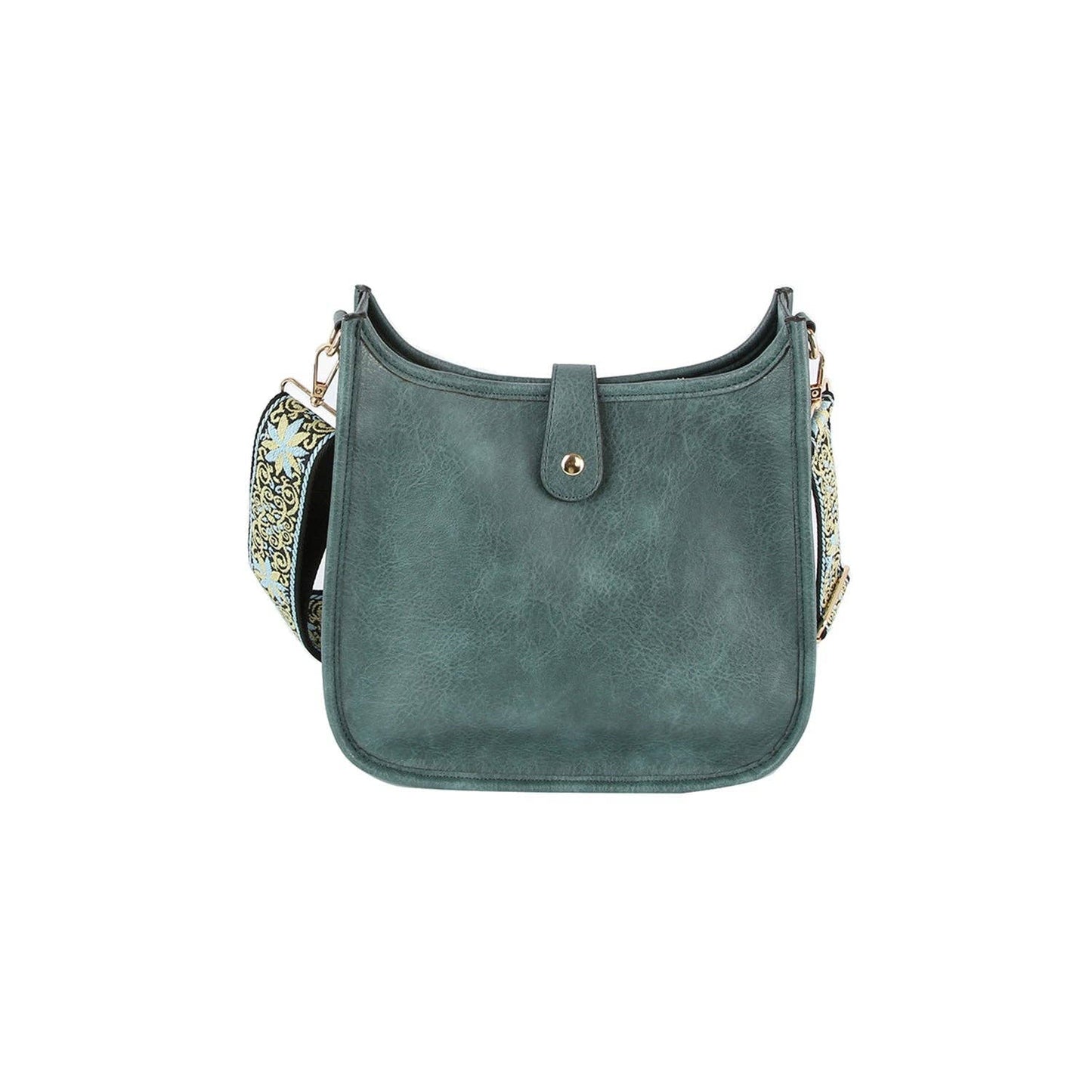 Casual leather crossbody bag with guitar strap: Mocha