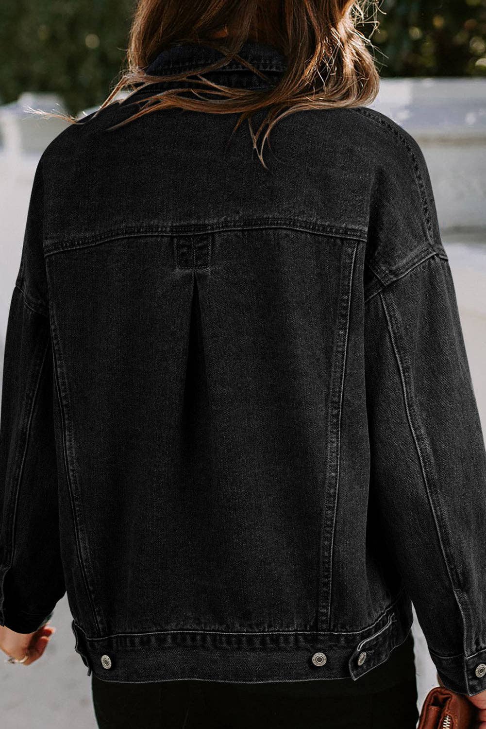 Lakely Oversized Denim Jacket | S-2XL: Blue Stripe