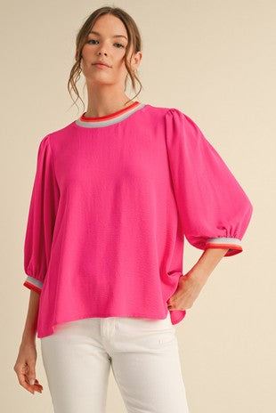 Blue Rainbow sleeve Top