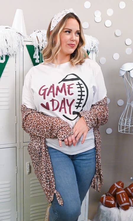 Custom School Colors Football Game Day Graphic T-Shirt: