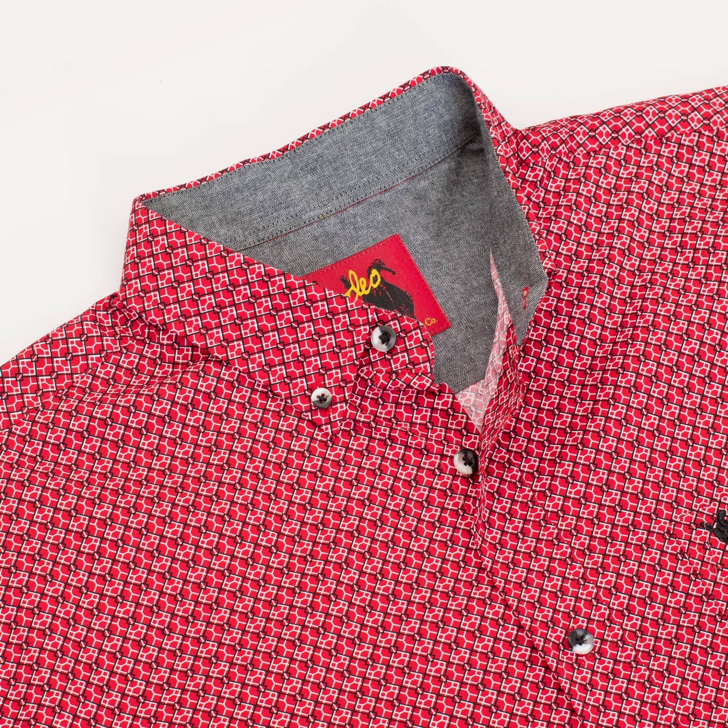 MEN'S 100% COTTON POPLIN PRINT SHIRTS-PS300L-3004: 3004
