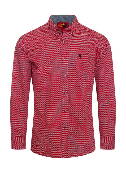 MEN'S 100% COTTON POPLIN PRINT SHIRTS-PS300L-3004: 3004