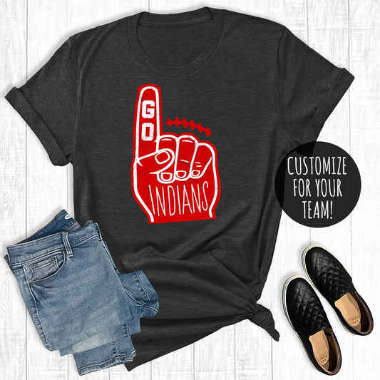 Custom Football Gameday Foam Finger: CharcoalShort Sleeve