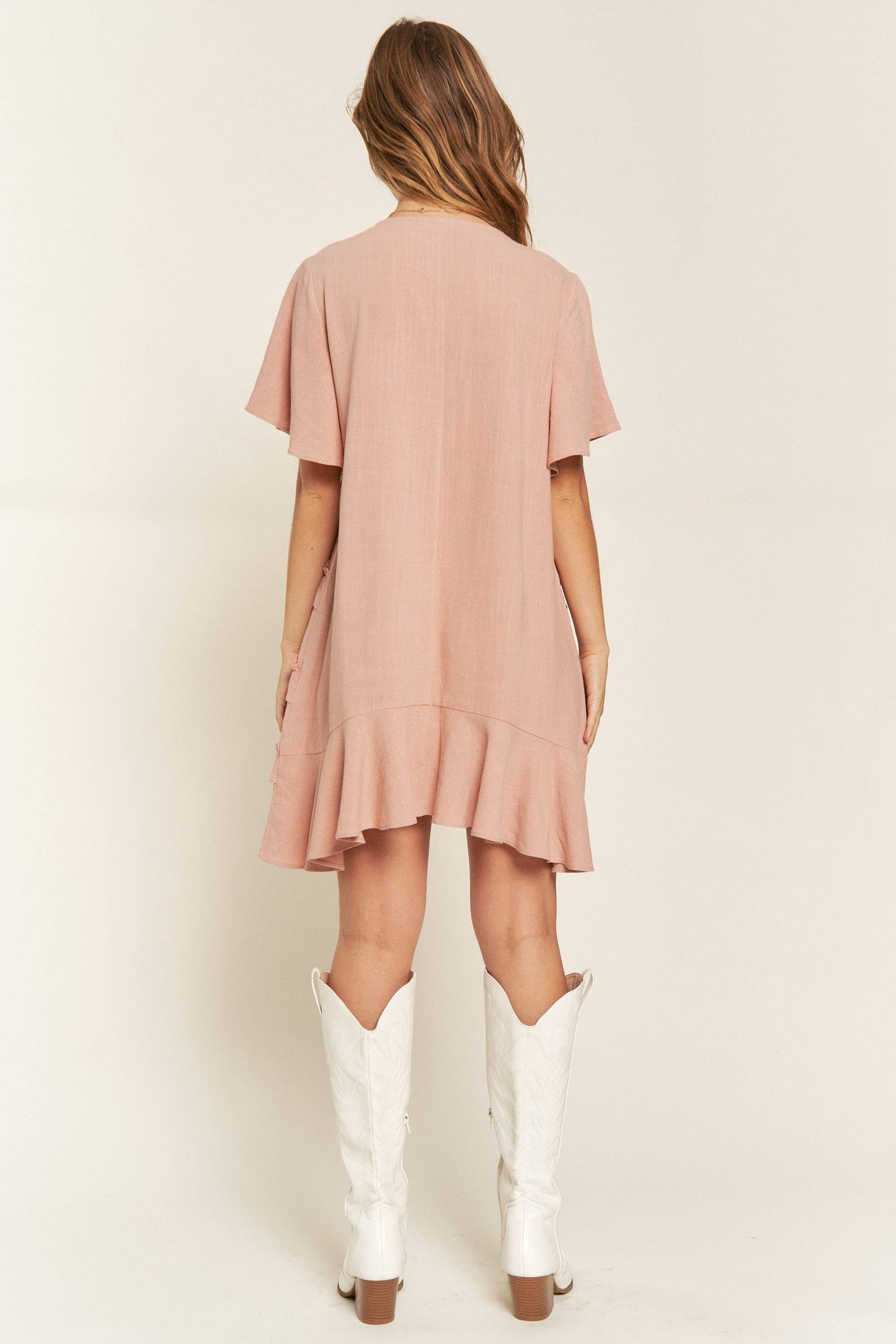 Short Sleeve Midi Dress - JBJ1038 (Plus size available): CEMENT
